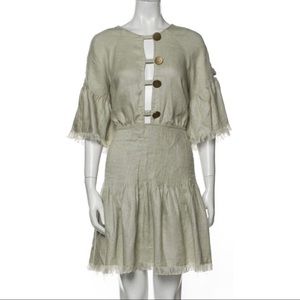 BNWT STEVIE MAY sage eucalyptus color linen dress
